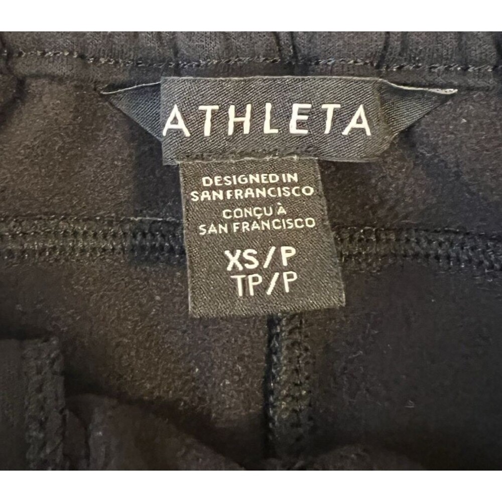 ATHLETA Black Triumph Hybrid Wide Leg Crop Cargo Pants Pockets Elastic Waist XS - Picture 9 of 11